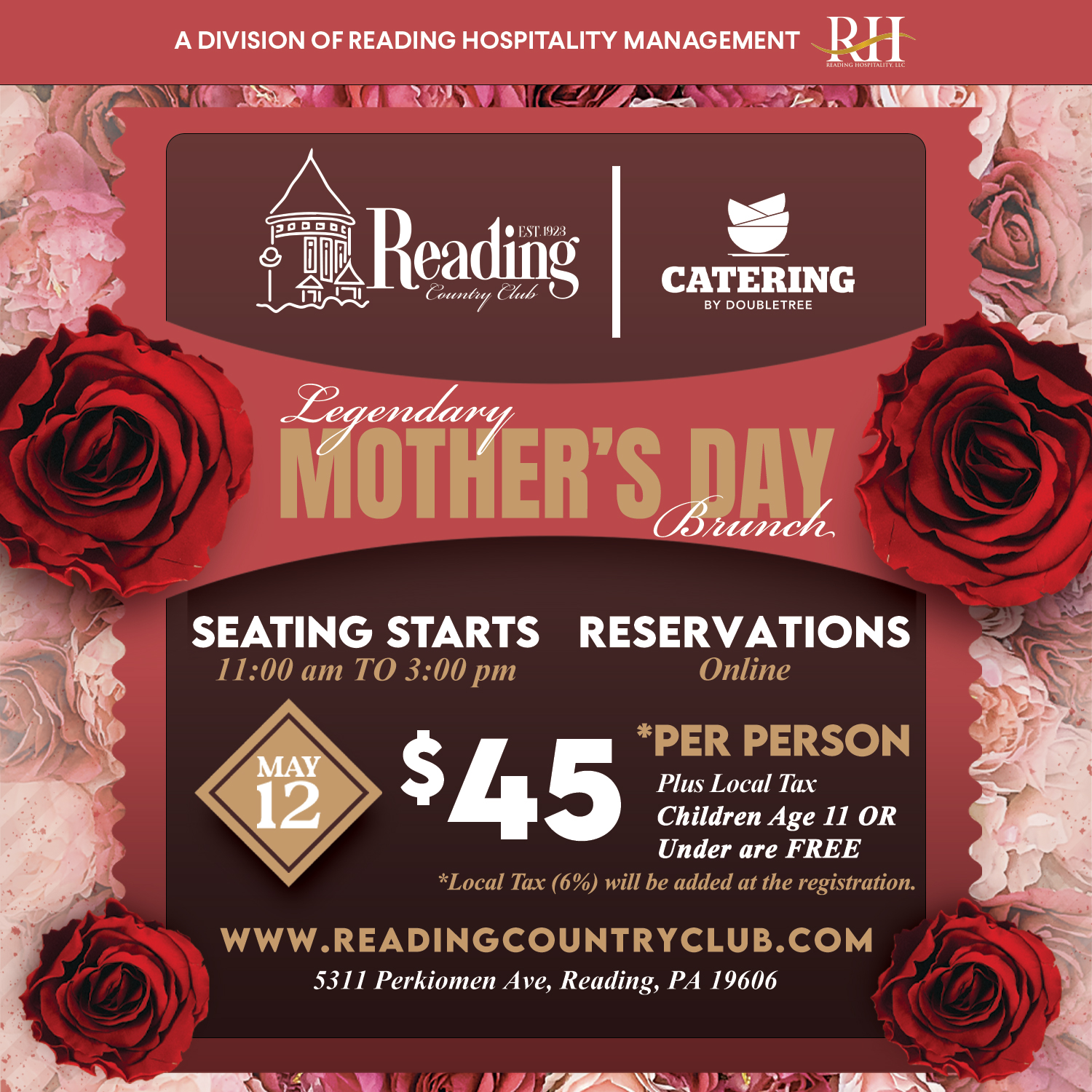Reading Country Club - Mothers Day Sunday Brunch